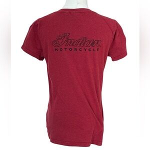Indian Motorcycle Women's Maroon Laced
Diamante Sparkle T-Shirt Small